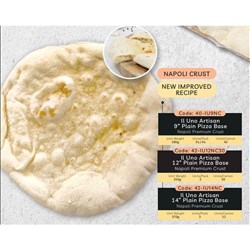 PIZZA BASE 12" PLAIN NAPOLI PREMIUM CRUST 30S # 42-IU12NC30 IL UNO ARTISAN