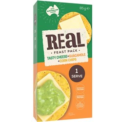 SNACK FEAST TASTY CHEESE CORN CHIP & GUACAMOLE (6 X 85GM) # P301369 REAL