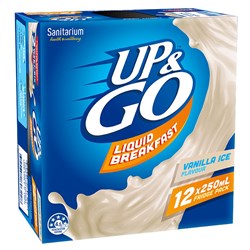 DRINK UP & GO FRIDGE PACK VANILLA (12 X 250ML) # 80323 SANITARIUM