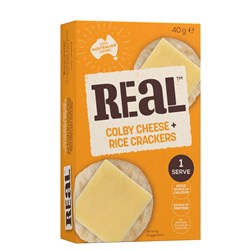 SNACK COLBY CHEESE & RICE CRACKERS (8 X 40GM) # P301359 REAL