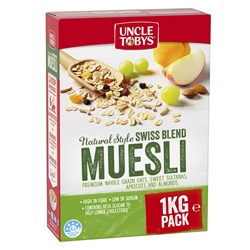 MUESLI NATURAL ORIGINAL SWISS 1KG(9) # 12048359 UNCLE TOBYS