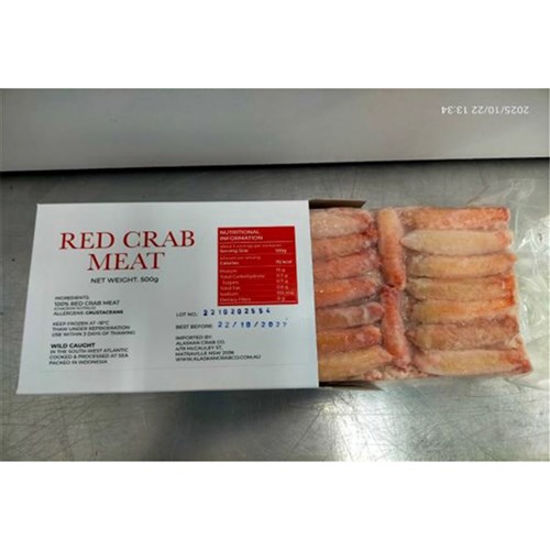 CRAB MEAT RED SNOW 500GM(10) # RSNM500 ALASKAN CRAB CO