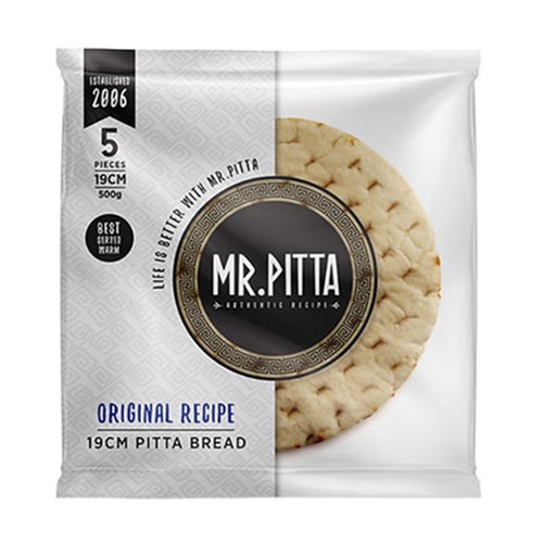 BREAD PITTA WHITE 19CM (12 X 5S) # 19Cm Pitta Bread MR PITTA