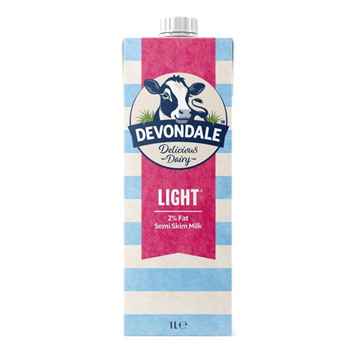 MILK SEMI SKIM UHT (10 X 1LT) # 1001834 DEVONDALE
