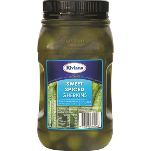 GHERKINS SWEET SPICED 2.2KG(6) # 2427069 RIVIANA