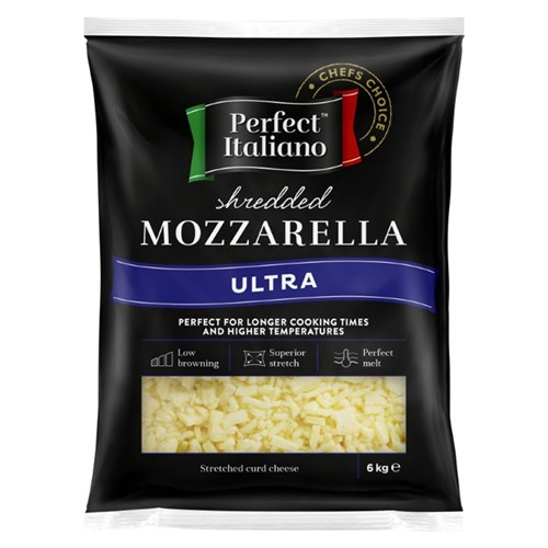 CHEESE MOZZARELLA SHRED ULTRA (2 X 6KG) PERFECT ITALIANO ULTRA (2 X 6KG