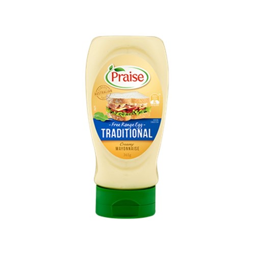 MAYONNAISE TRADITIONAL 365GM(12) #58704 PRAISE