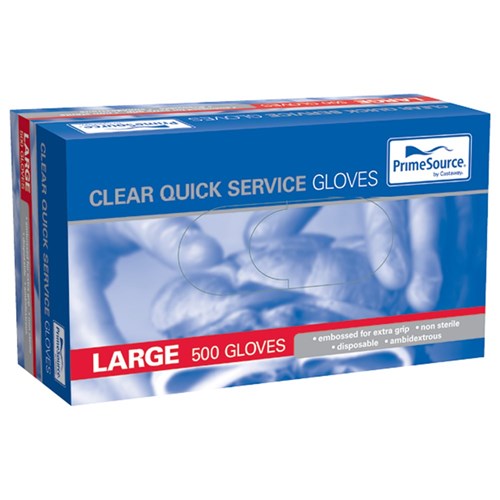 GLOVE LARGE DISPOSABLE QUICK SERVICE 500S(5) # PS-QSG-LGE PRIMESOURCE