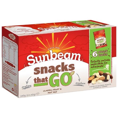 FRUIT & NUT MIX (4 X 6 X 40GM) # 400056 SUNBEAM SNACKS