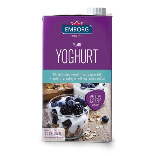 YOGHURT PLAIN UHT 1LT(12) # EMYOG01 EMBORG